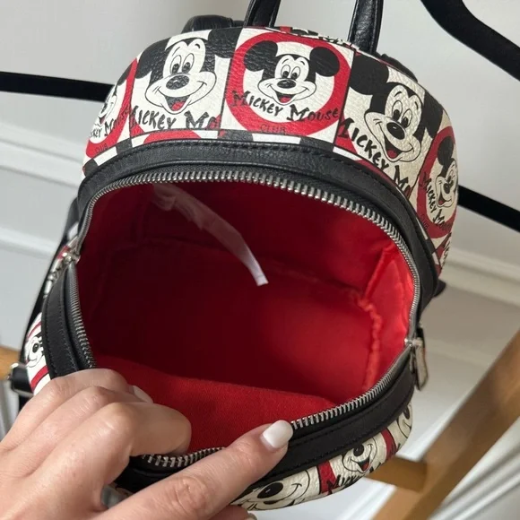 Loungefly Disney Parks Mickey Mouse Club Mini Backpack - Like New- Black & White - Picture 8 of 14